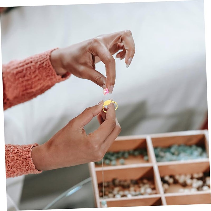 Adjustable Ring Blanks 100pcs DIY Jewelry Making Kit for Adults Silver Tone - Image 3